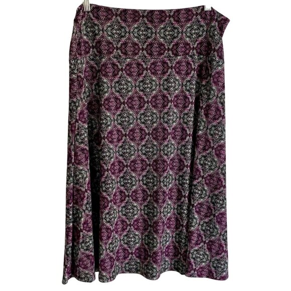 LuLaRoe Azure Skirt Black Purple Geometric Design Women's XL NEW NWT - Picture 2 of 7
